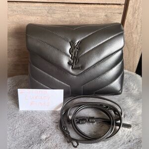 🌸Like New YSL Black On Black Leather Toy Lou Lou Crossbody Bag 🌸